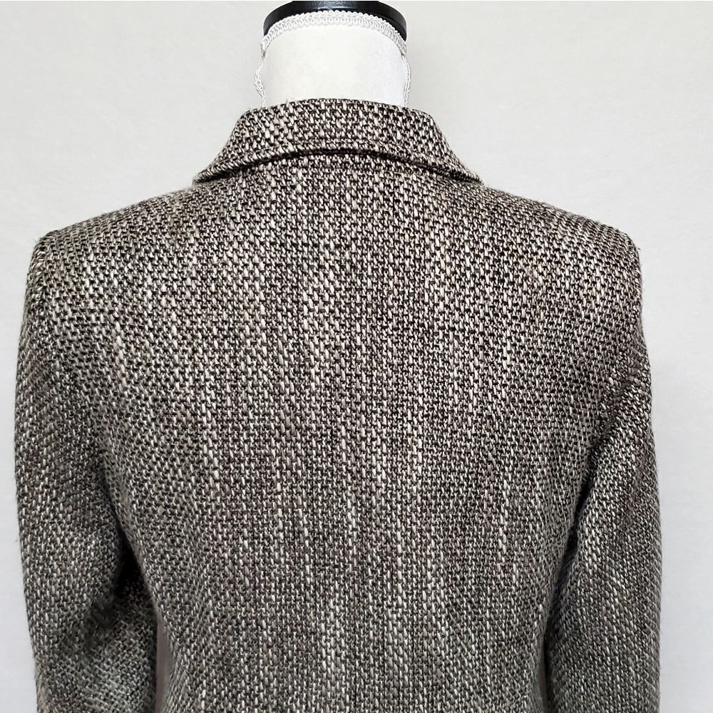 VINTAGE 90s/Y2K Old Navy Brown Tweed Italian Wool Princess Coat Peacoat Jacket - Picture 11 of 15